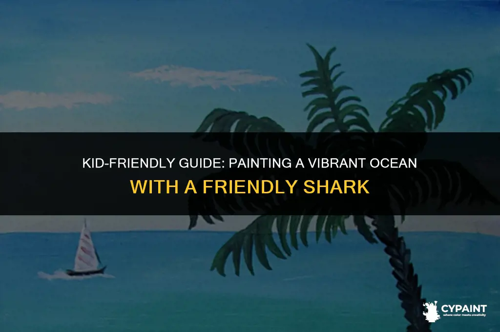 how to paint a ocean with a shark for kids