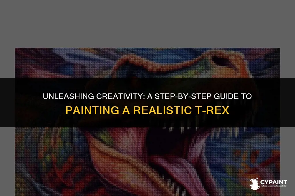 how to paint a painting of a real-life-looking t-rex