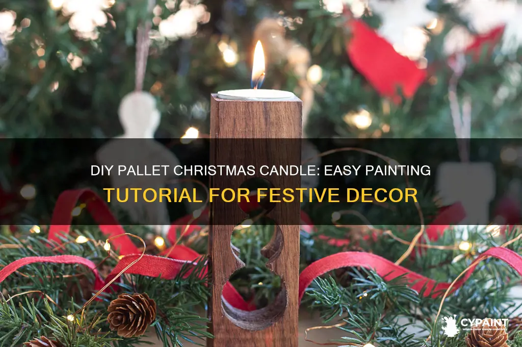 how to paint a pallet christmas candle