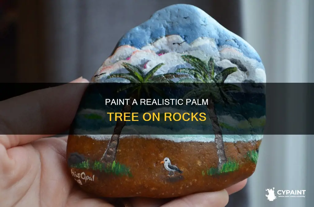 how to paint a palm tree on a rock