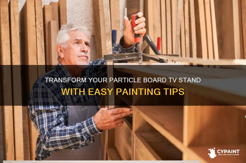 how to paint a particle board tv stand