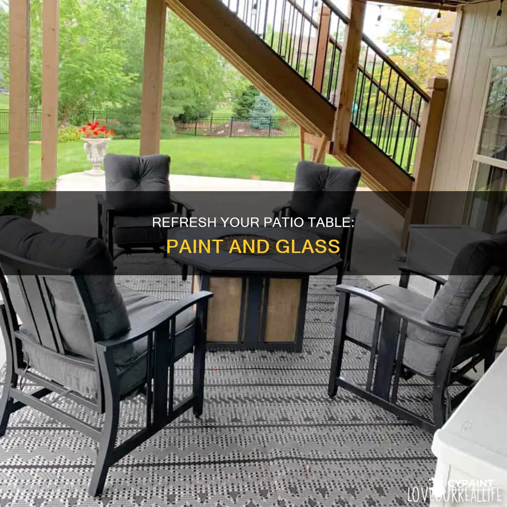 how to paint a patio table with glass top