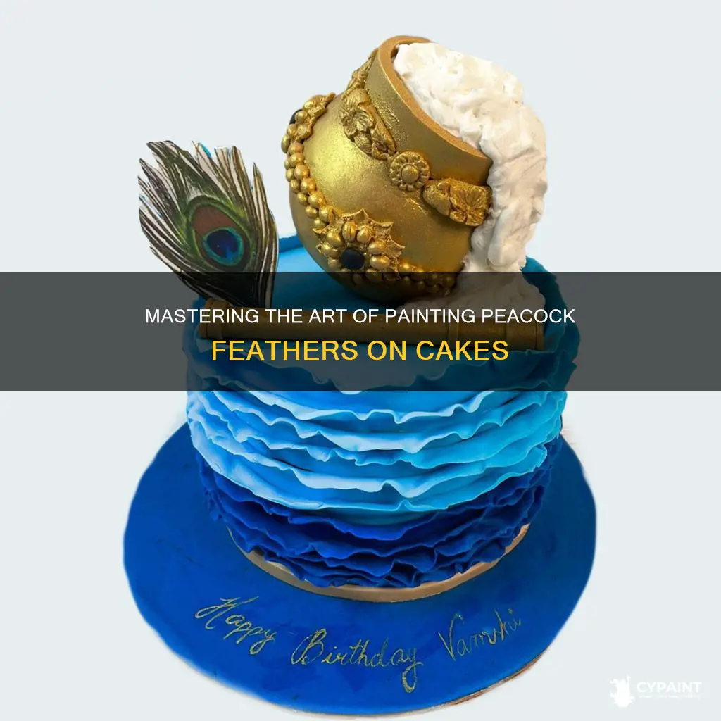 how to paint a peacock feather on a cake