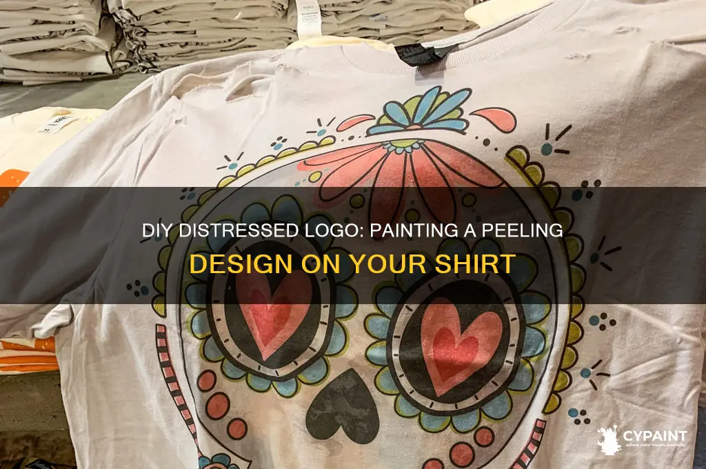 how to paint a peeling logo on shirt