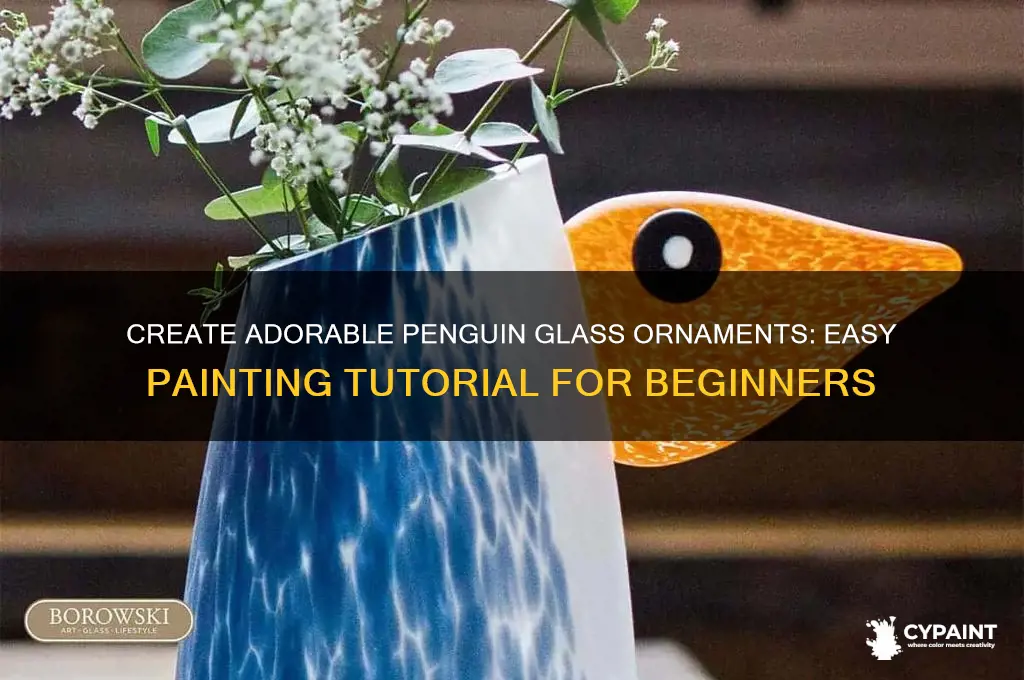 how to paint a penguin on glass ornaments