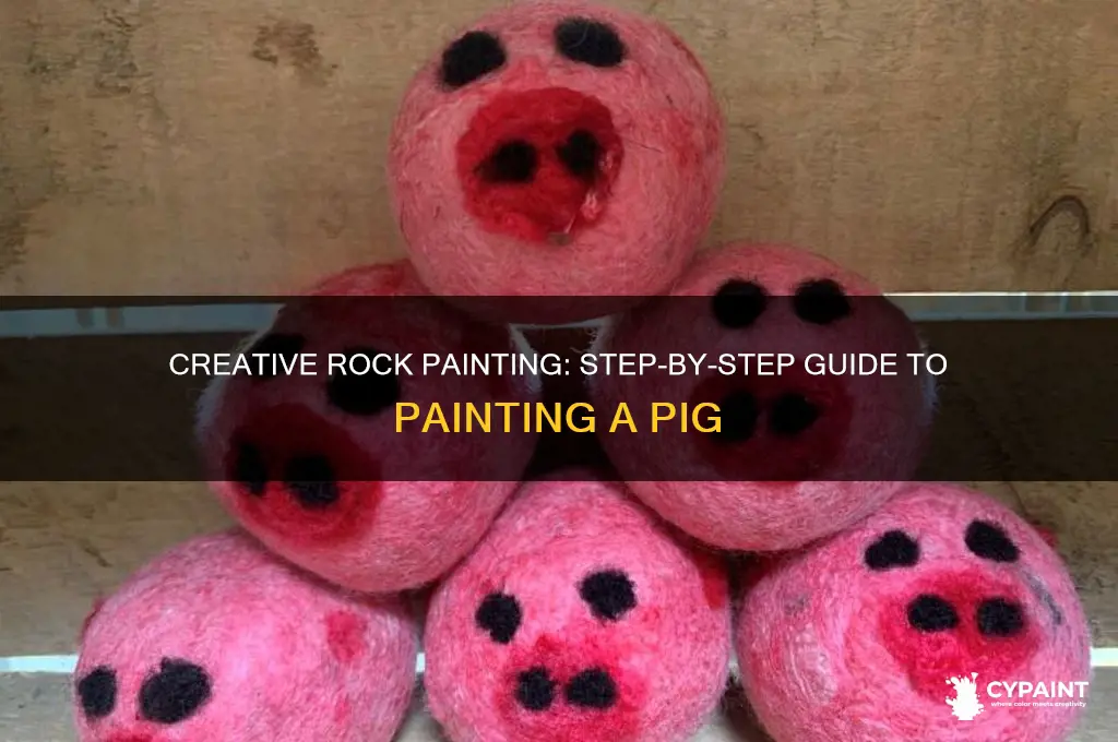 how to paint a pig on a rock