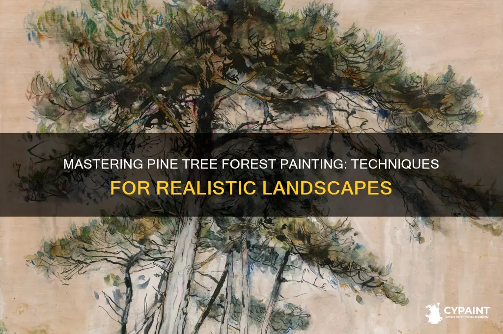 how to paint a pine tree forest