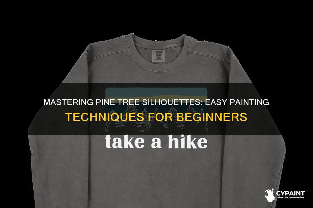 how to paint a pine tree silhouette