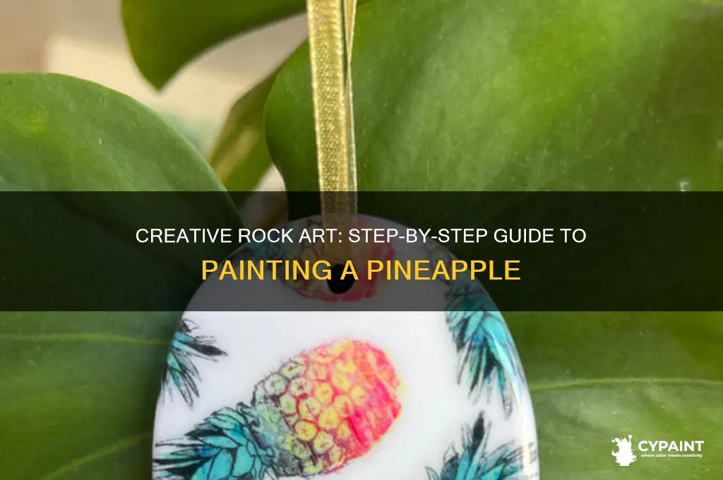 how to paint a pineapple on a rock
