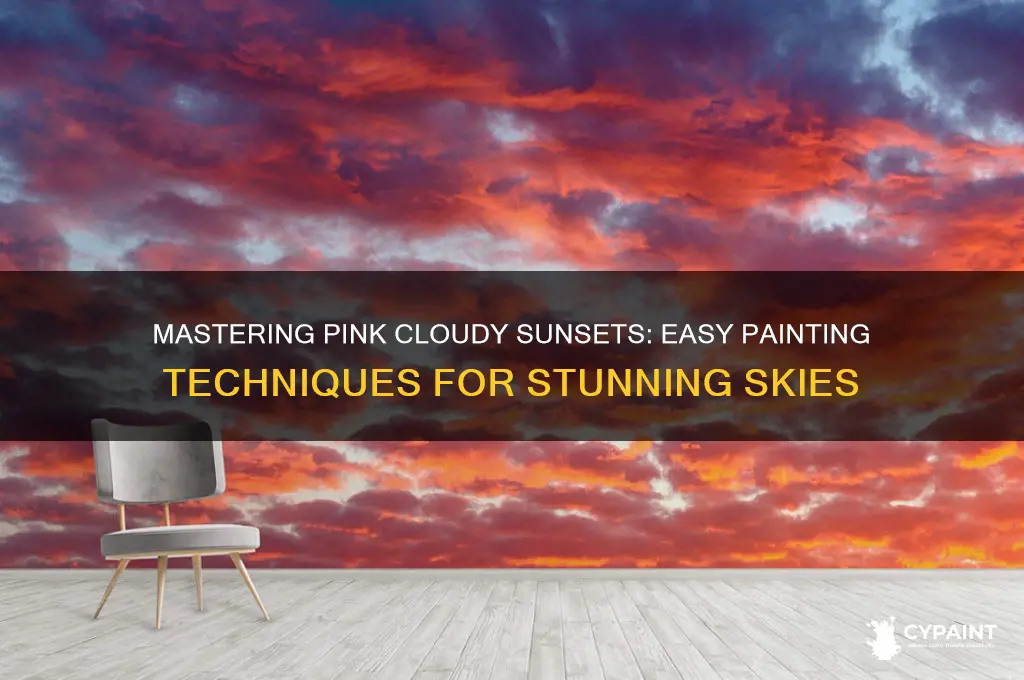 how to paint a pink cloudy sunset