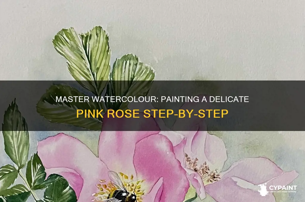how to paint a pink rose in watercolour