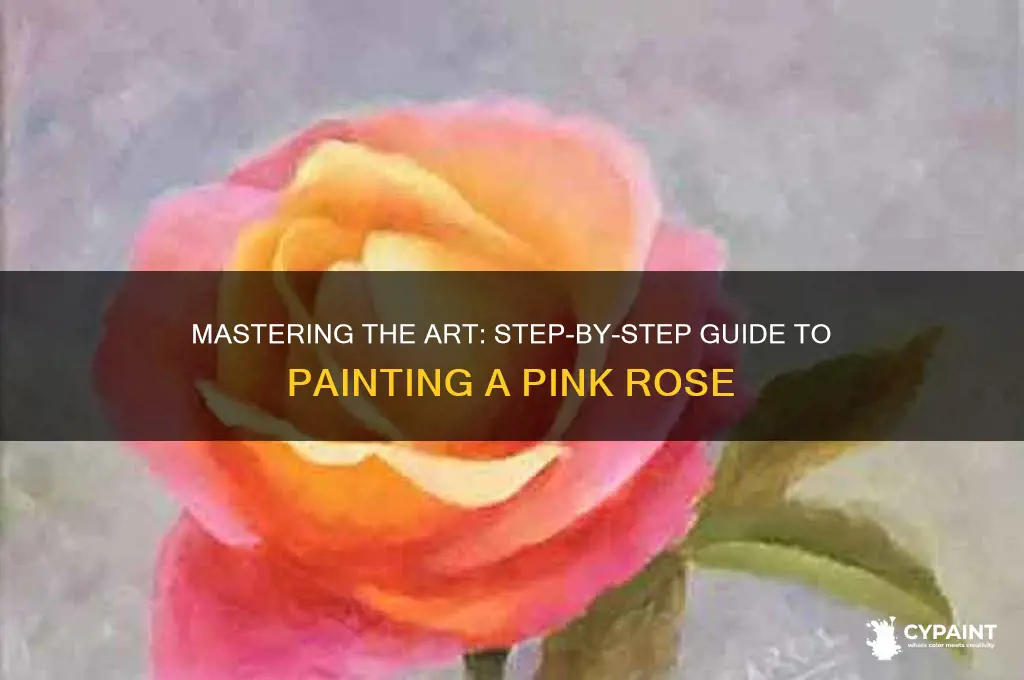 how to paint a pink rose tutorial
