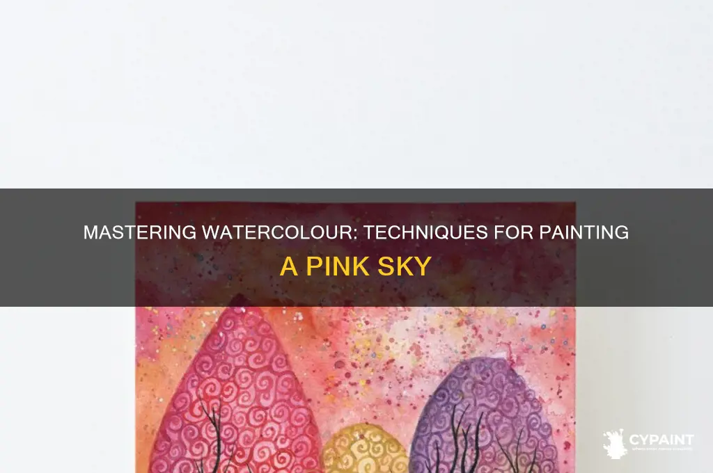 how to paint a pink sky in watercolour