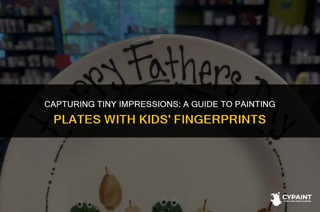how to paint a plate for finger jprints from kids
