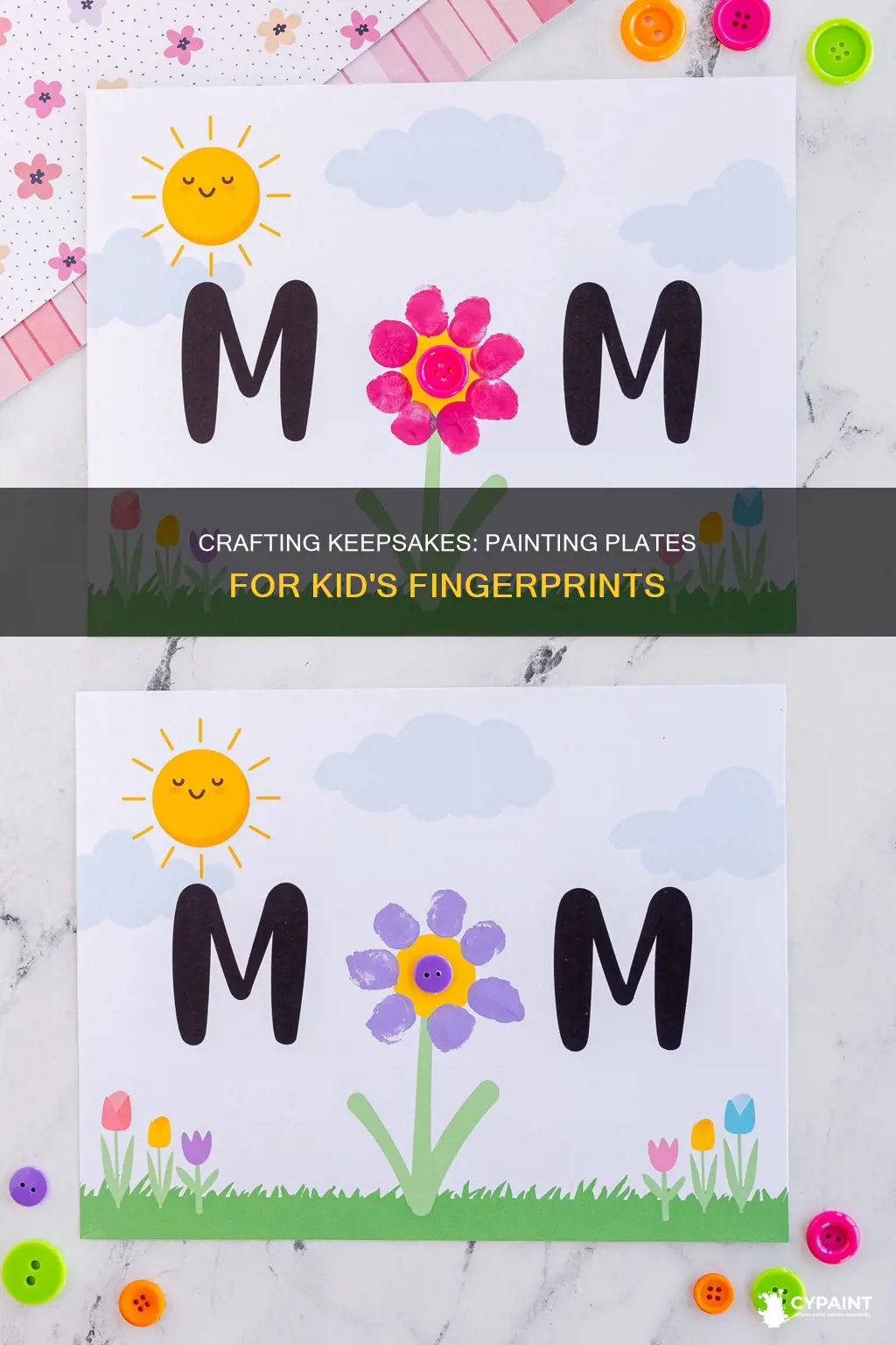 how to paint a plate for fingerprints from kids