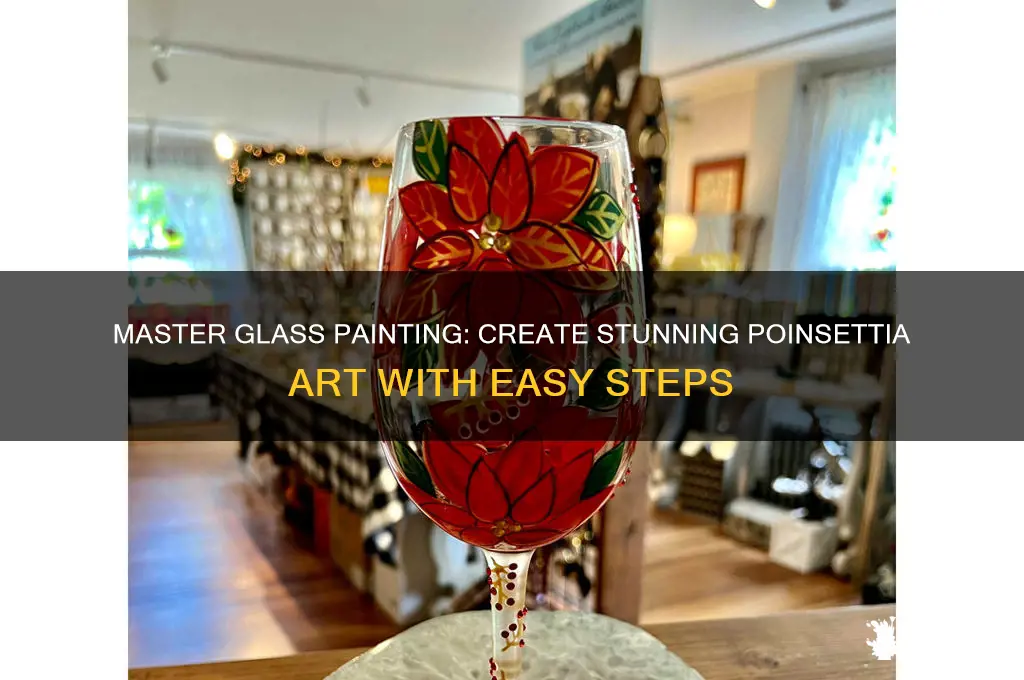 how to paint a poinsettia on glass