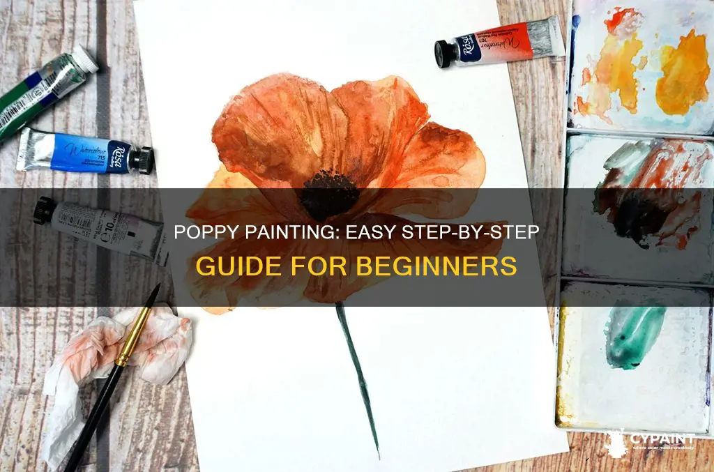 how to paint a poppy flower step by step