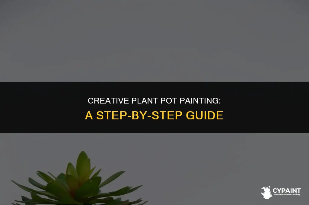 how to paint a pot with a plant in it