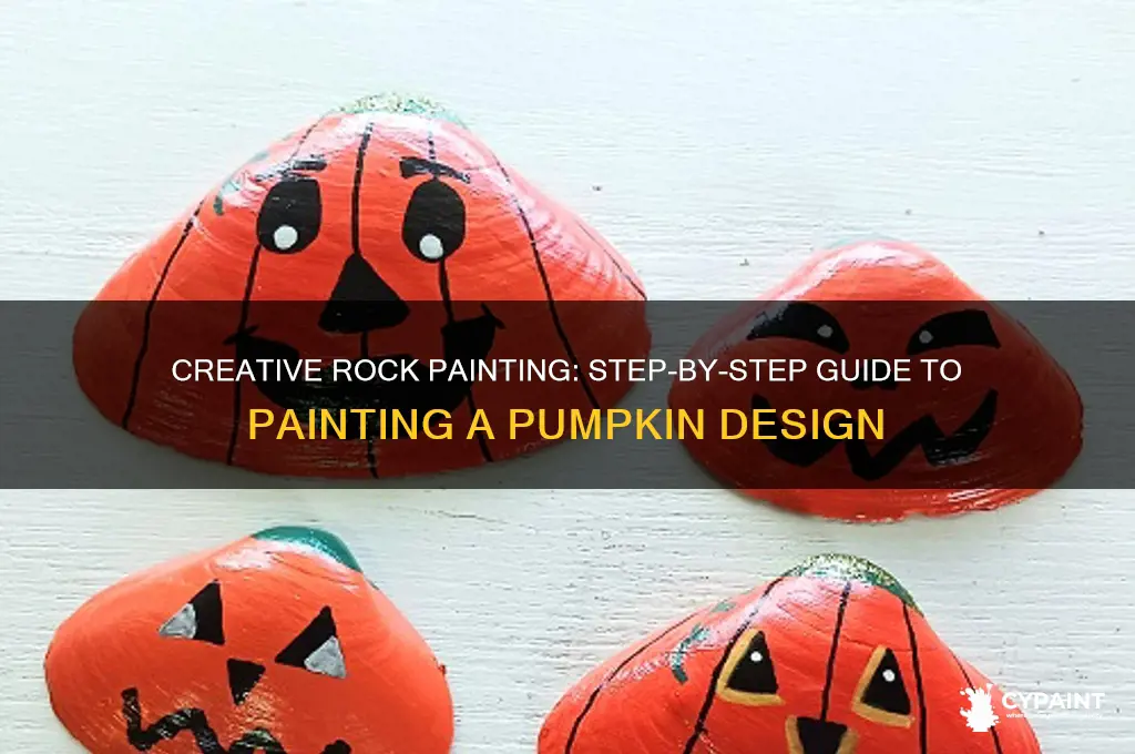 how to paint a pumpkin on a rock