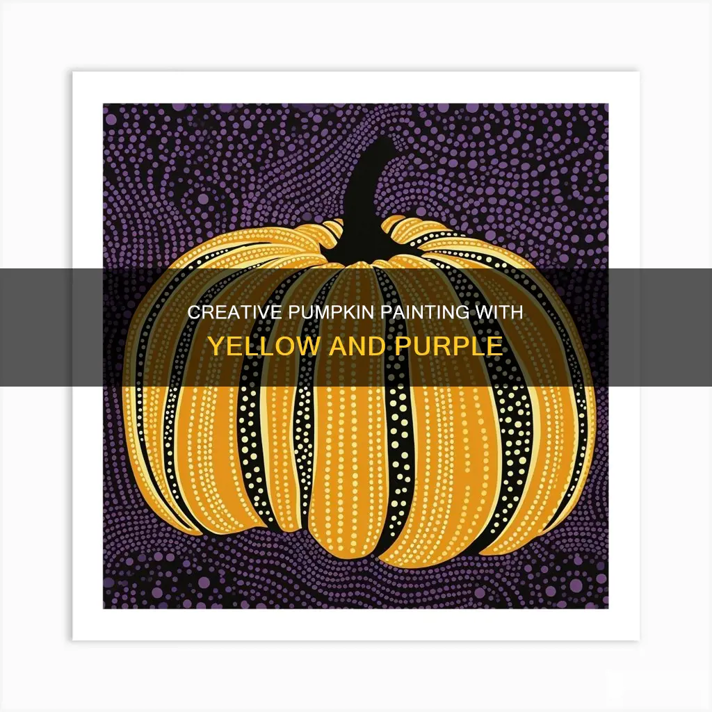 how to paint a pumpkin with yellow and purple