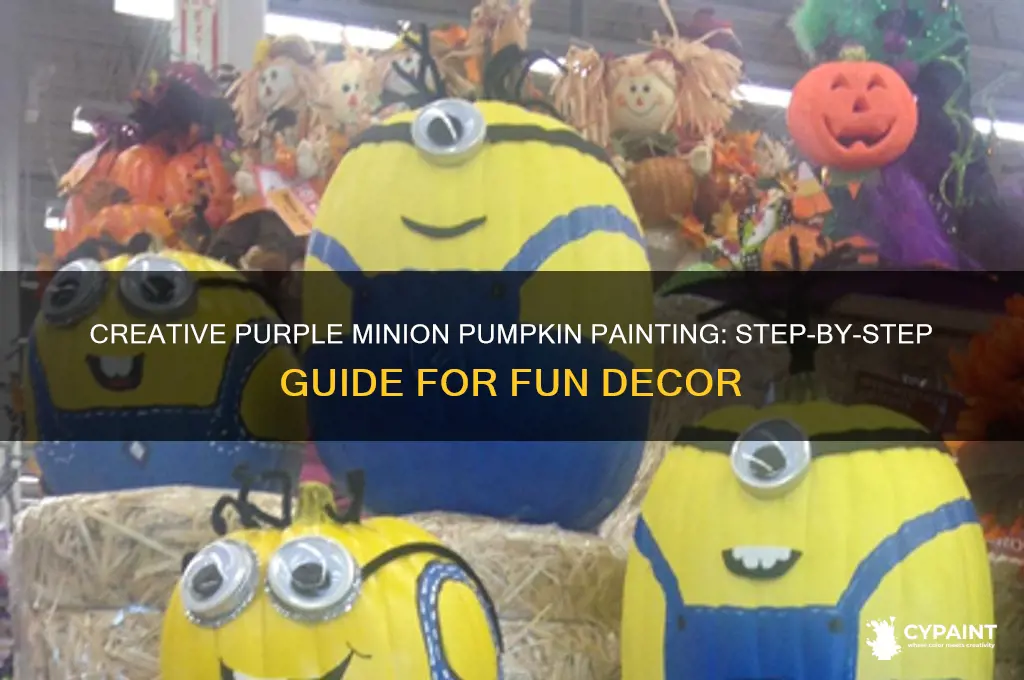 how to paint a purple minion pumpkin