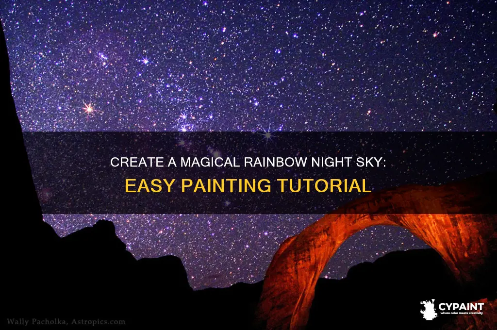 how to paint a rainbow night sky