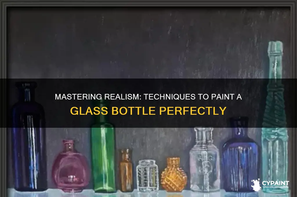how to paint a realistic glass bottle
