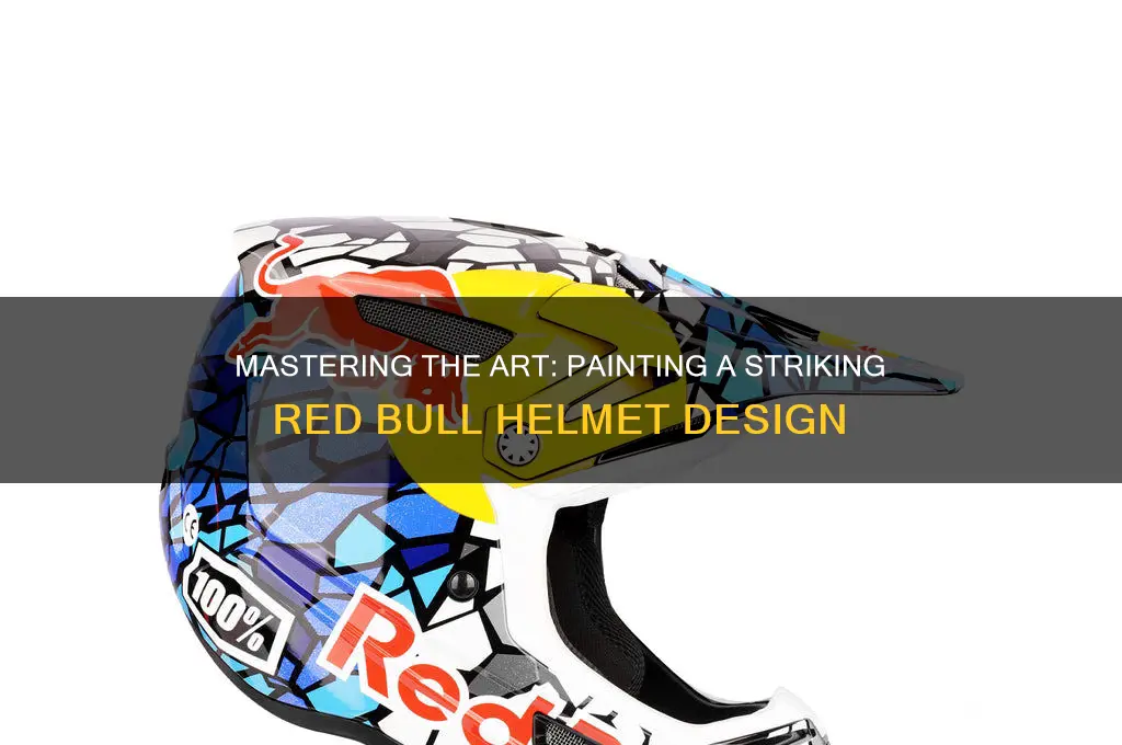 how to paint a red bull helmet
