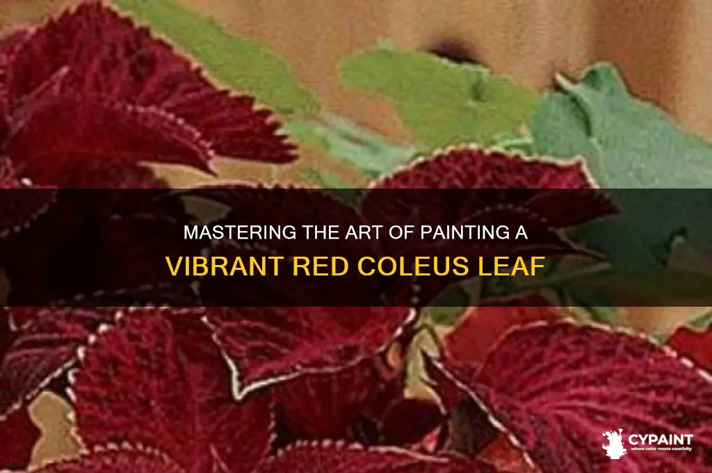 how to paint a red coleus leaf