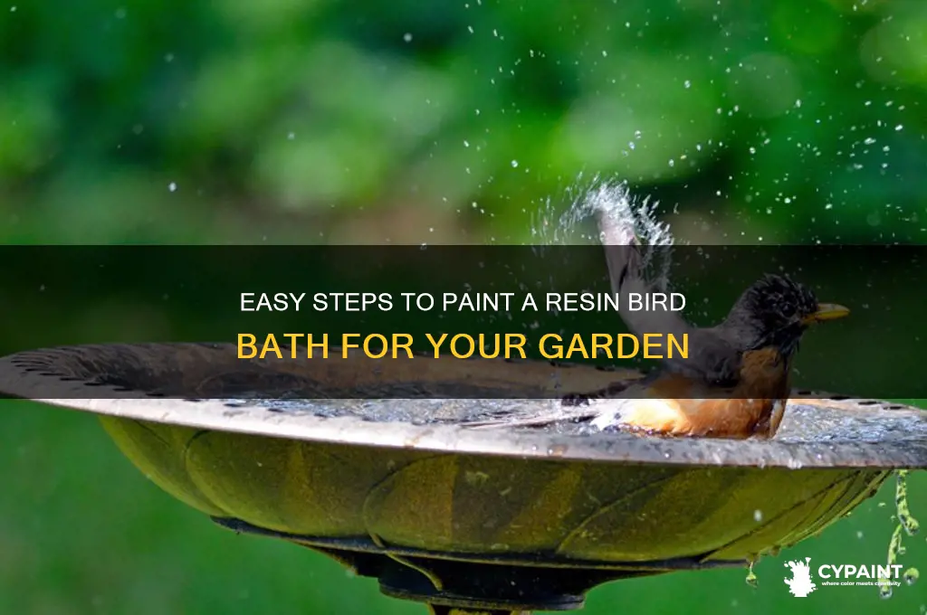how to paint a resin bird bath
