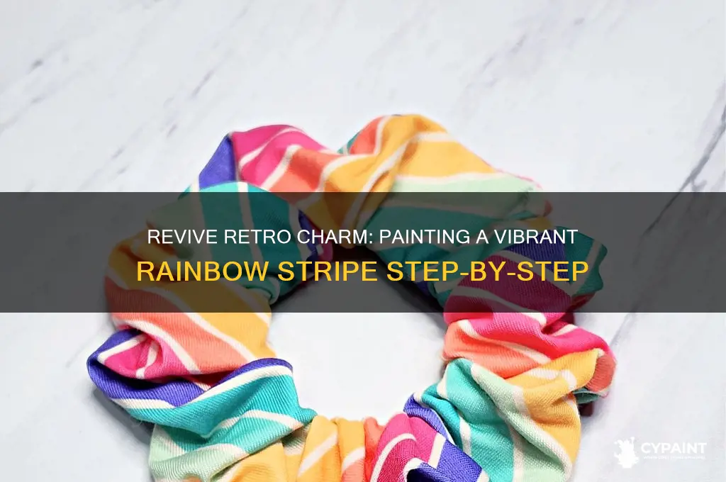 how to paint a retro rainbow stripe