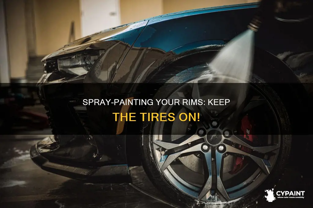 how to paint a rim with the tire on