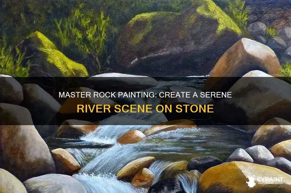 how to paint a river on a rock