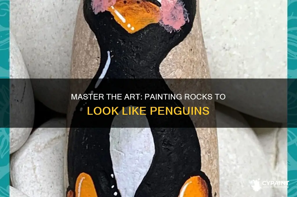 how to paint a rocklike a penguin