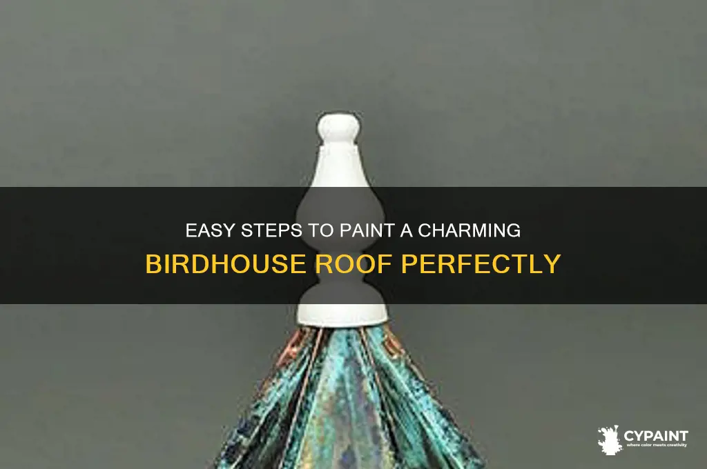 how to paint a roof on a birdhouse