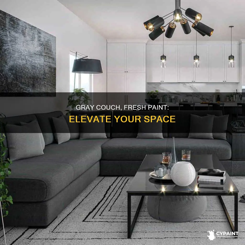 how to paint a room with a gray couch