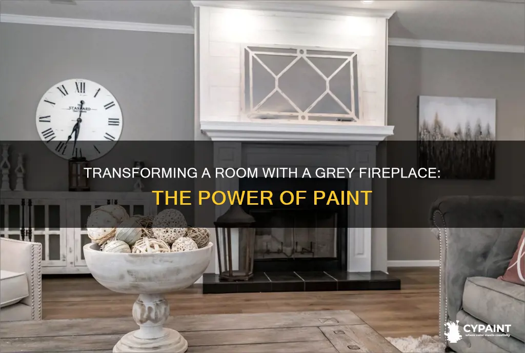 how to paint a room with a grey fireplace