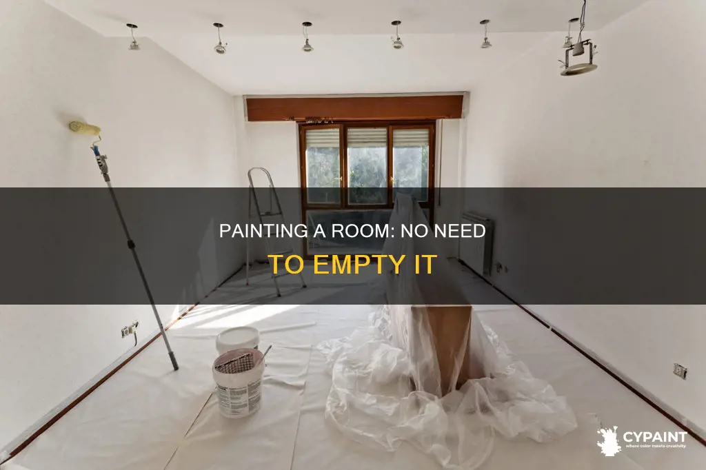 how to paint a room with stuff in it