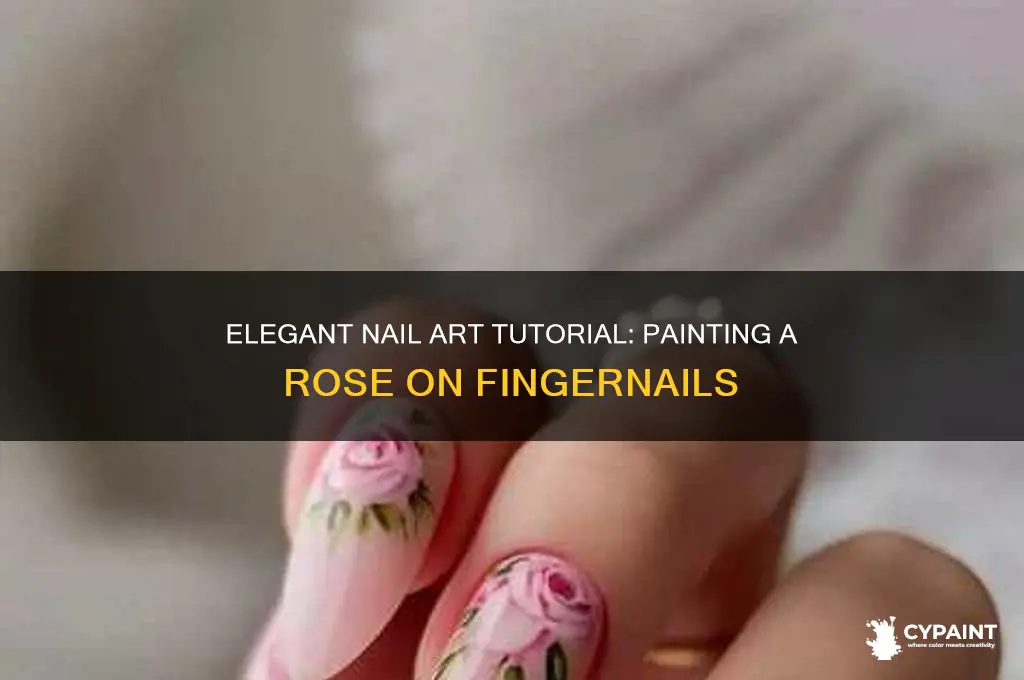 how to paint a rose on fingernails