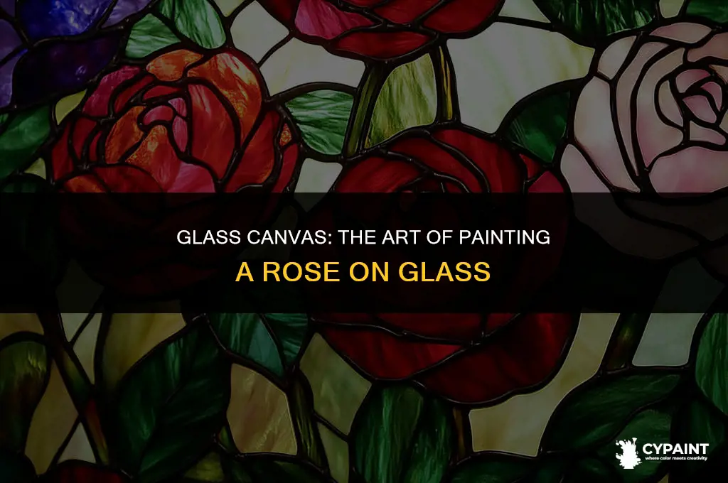 how to paint a rose onto a piece of glass