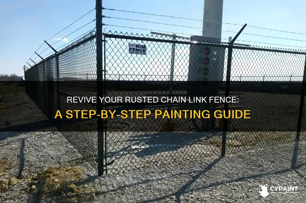 how to paint a rusted chain link fence