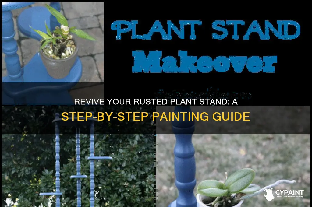 how to paint a rusted plant stand