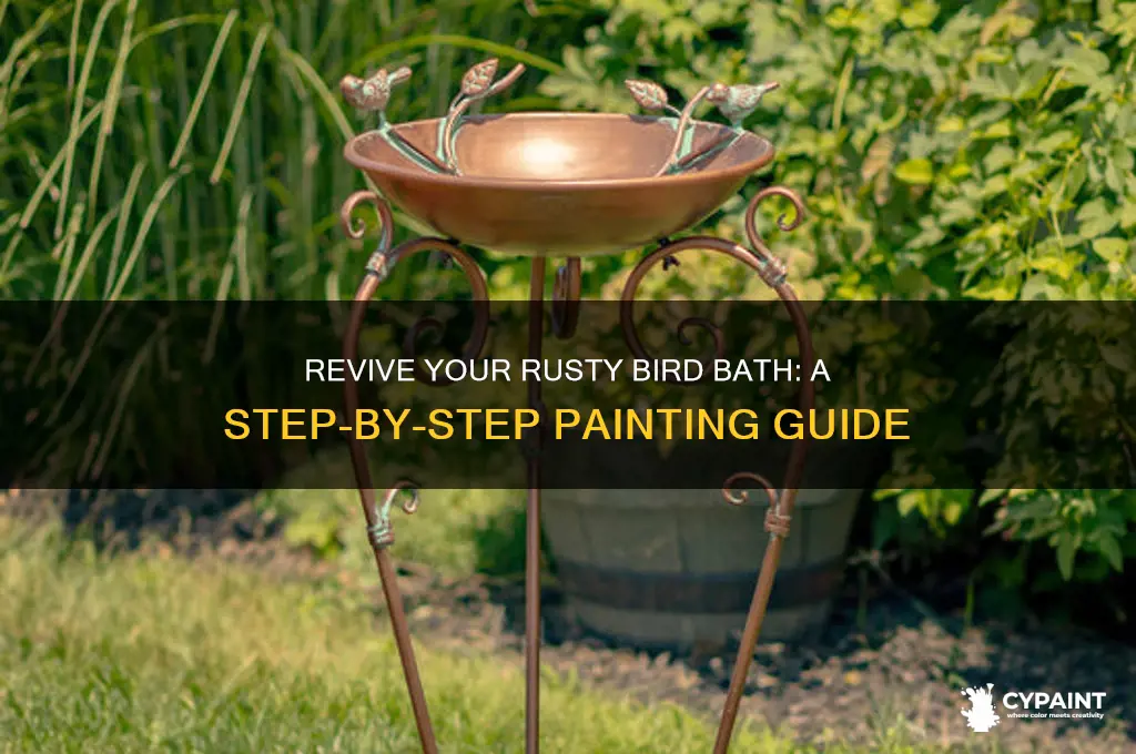 how to paint a rusty bird bath