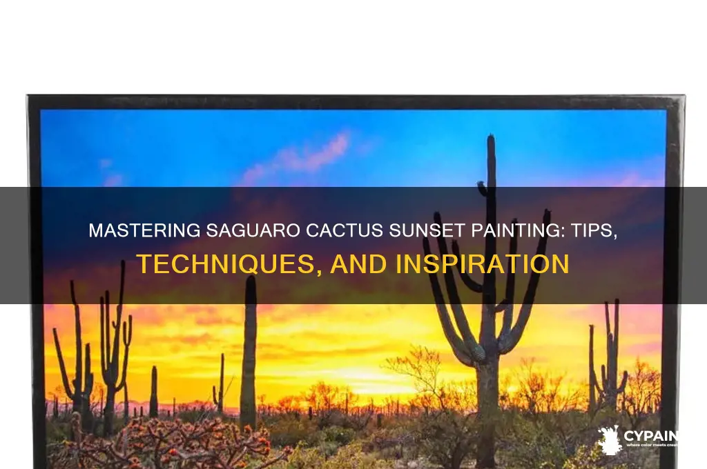 how to paint a saguaro ca tus sunset