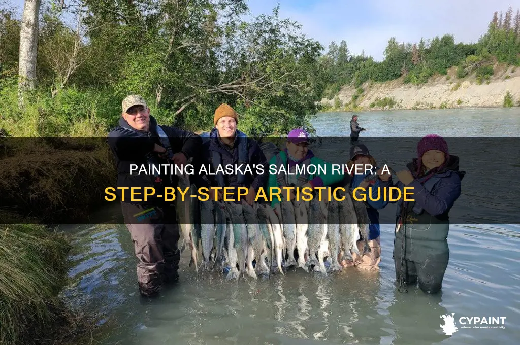 how to paint a salmon river alaska