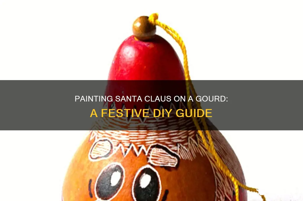 how to paint a santa clauson a gourd