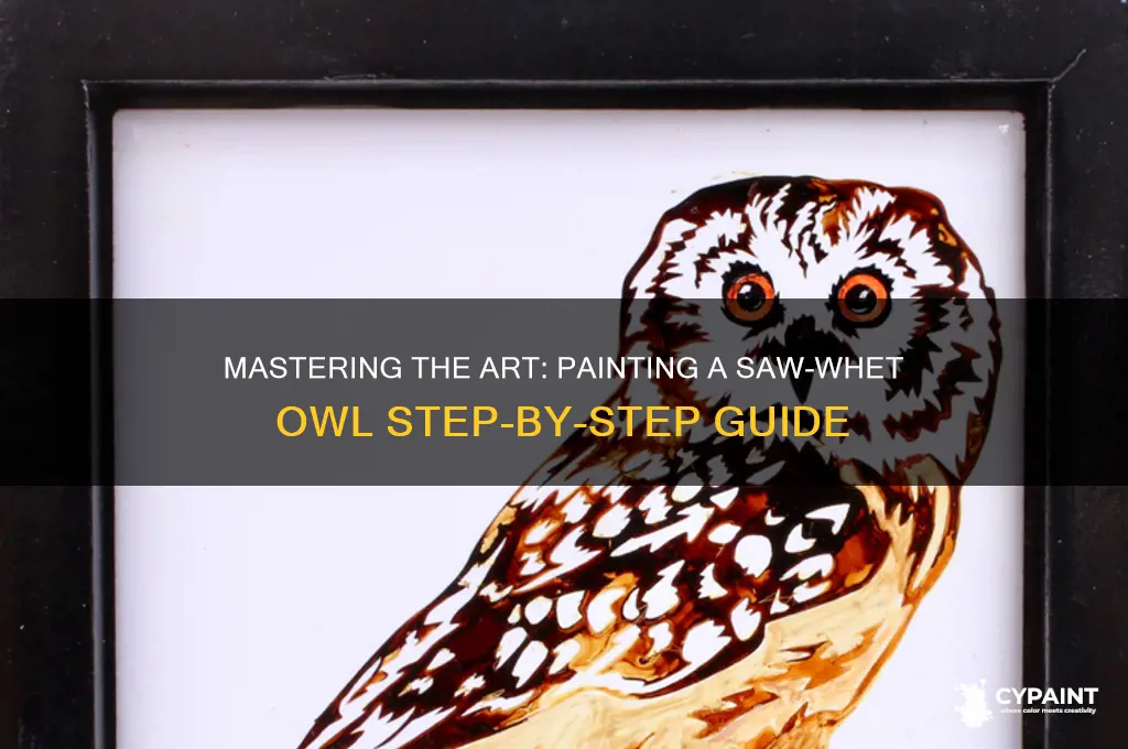 how to paint a saw whet owl