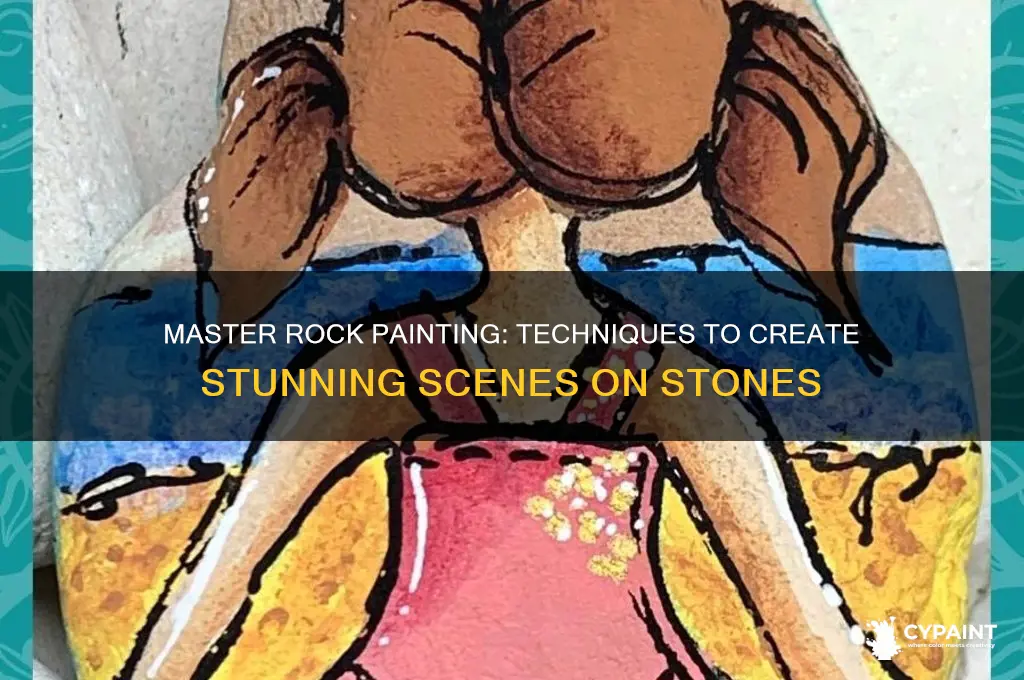 how to paint a scene on a rock