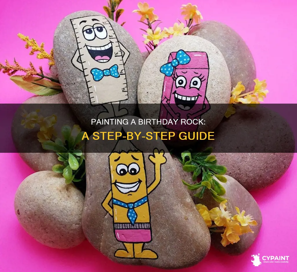 how to paint a school rock for a birthday