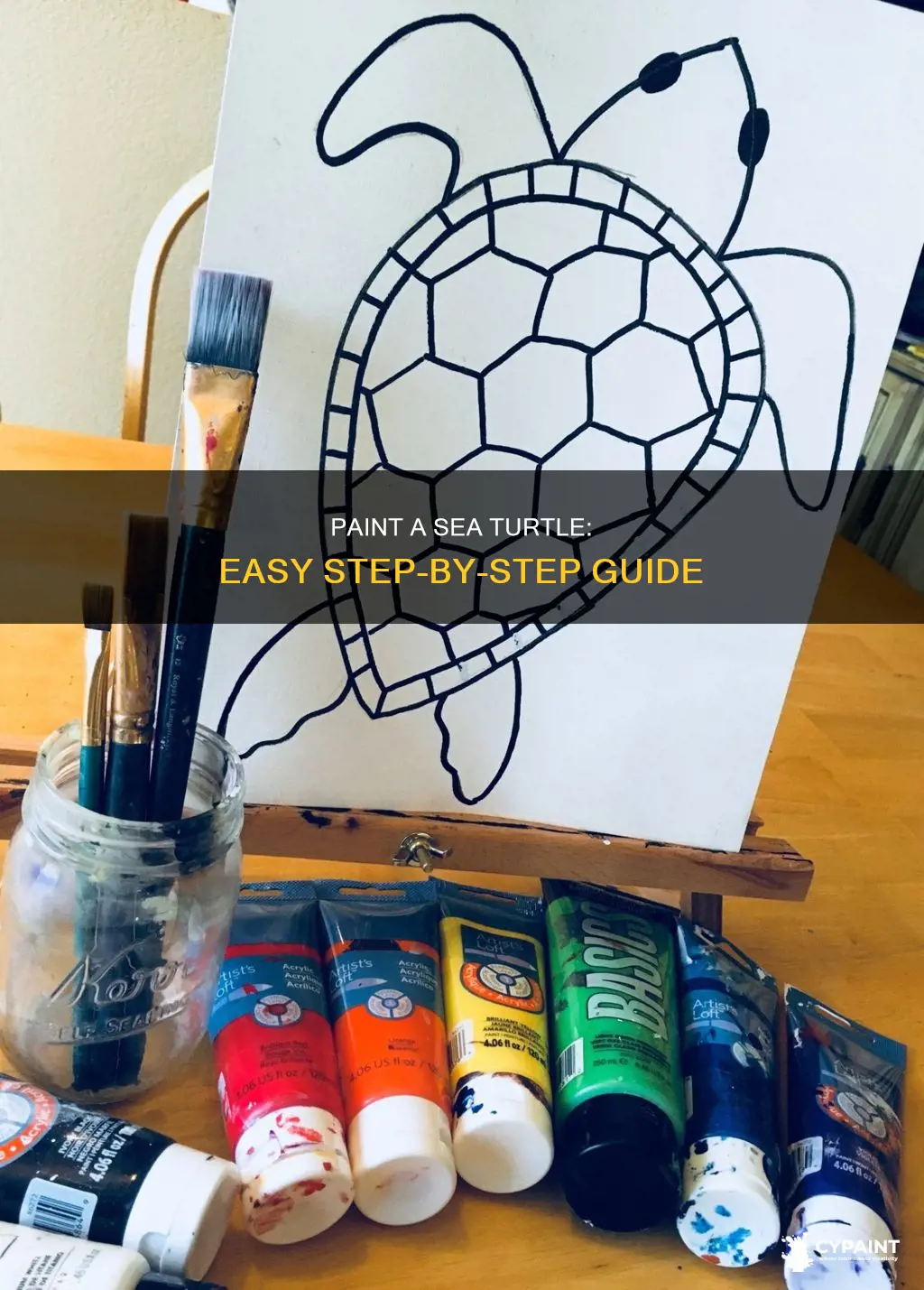 how to paint a sea turtle step by step